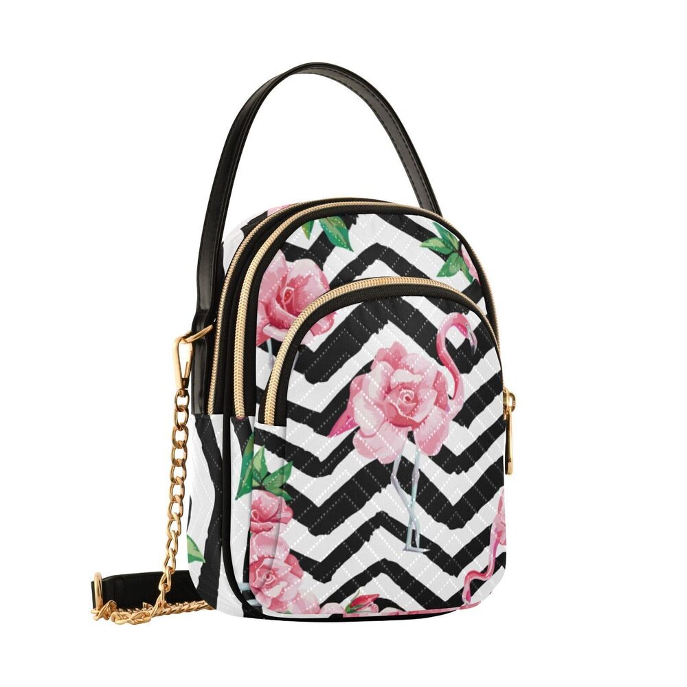 1917 Cell Phone Purse Pink Bloom Flower Flamingo Crossbody Handbag Durable